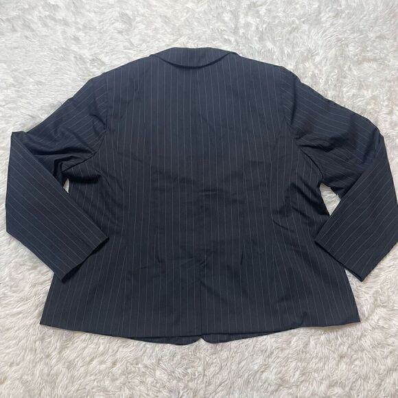 LANE BRYANT Plus Size 24 Black Pinstripe Blazer Tailored Career Jacket Lined - Picture 6 of 8